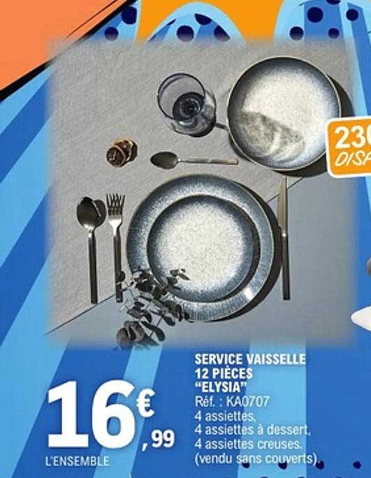 SERVICE VAISSELLE 12 PIÈCES "ELYSIA"