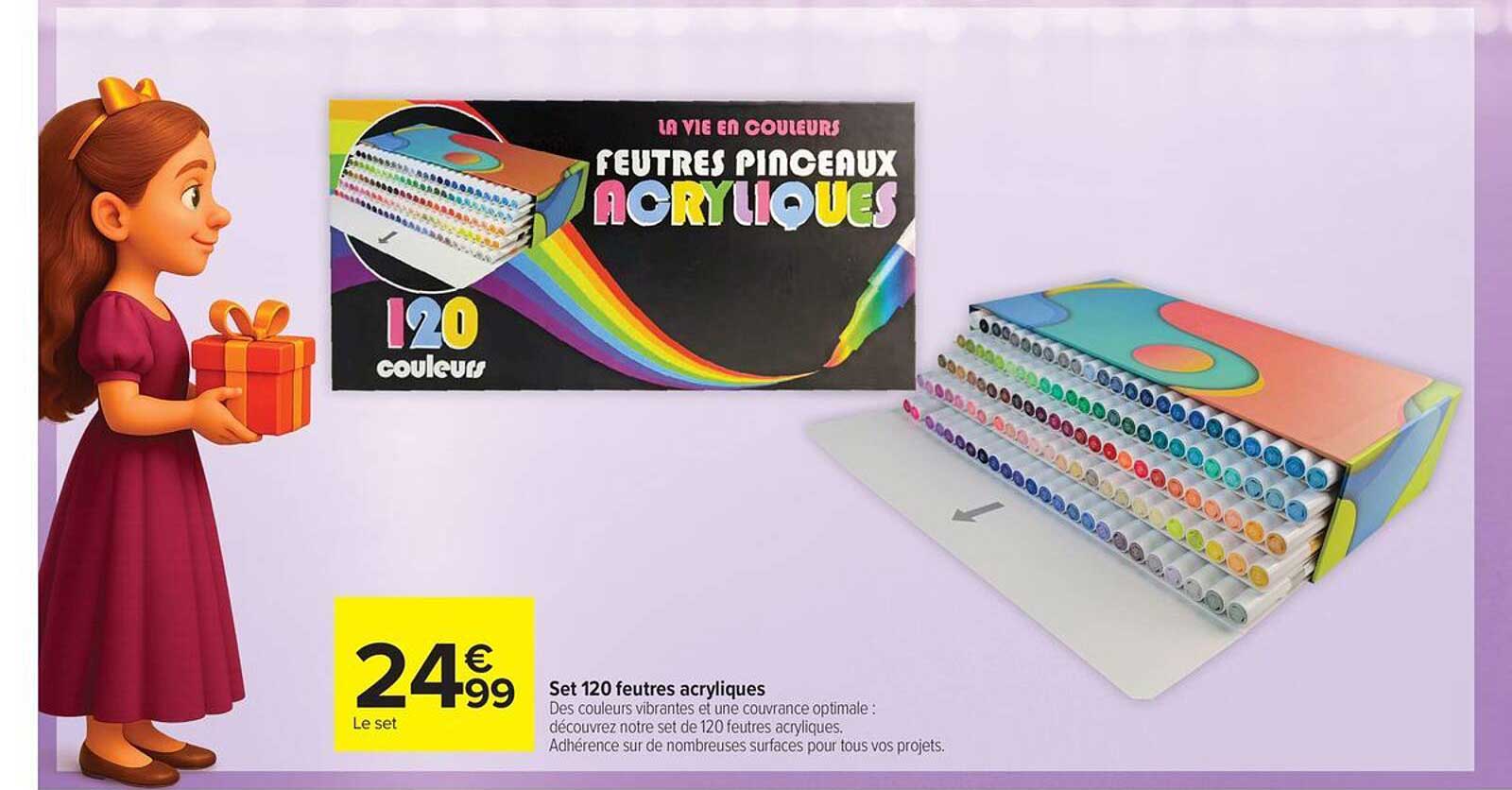 Set 120 feutres acryliques