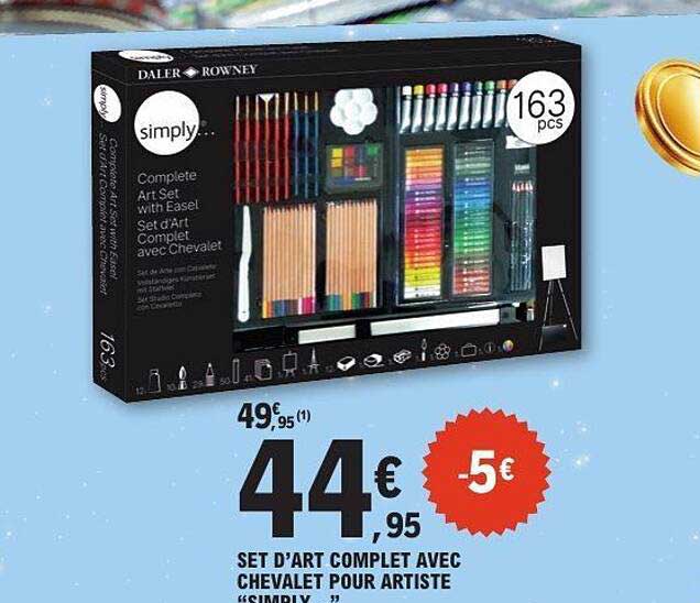 SET D’ART COMPLET AVEC CHEVALET POUR ARTISTE “SIMPLY”