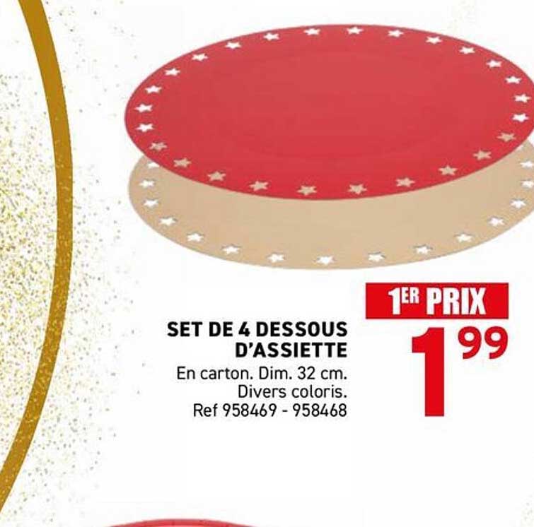 SET DE 4 DESSOUS D'ASSIETTE
