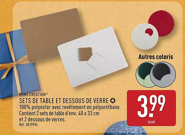 SETS DE TABLE ET DESSOUS DE VERRE