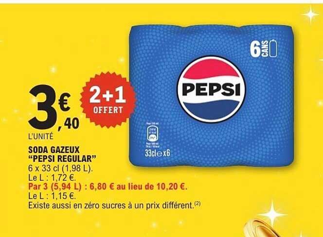 SODA GAZEUX "PEPSI REGULAR"