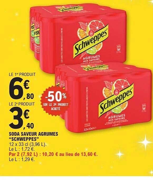 SODA SAVEUR AGRUMES "SCHWEPPES"