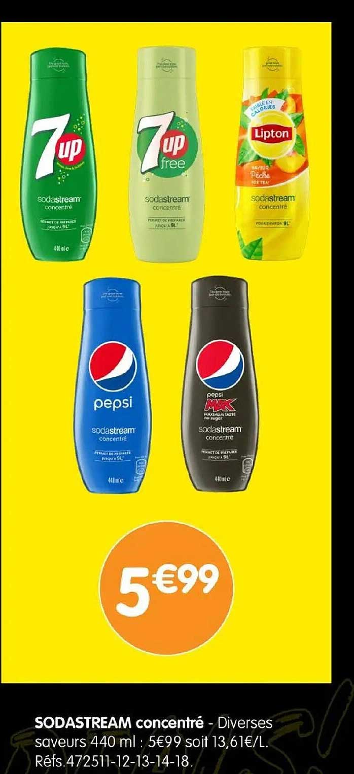 SODASTREAM concentré - Diverses saveurs 440 ml