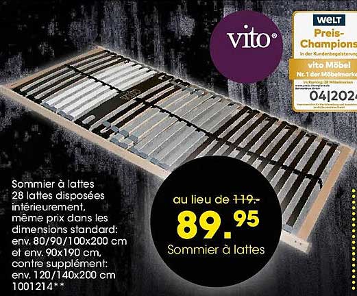 Sommiers à lattes Vito