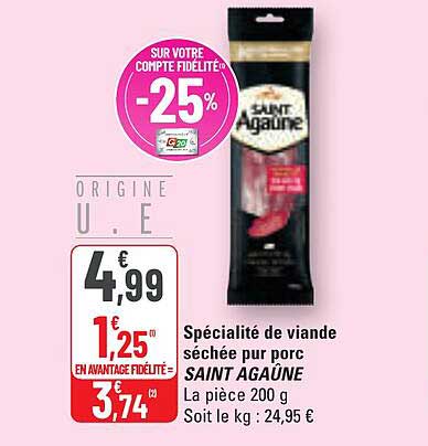 Spécialité de viande séchée pour porc SAINT AGAÜNE
