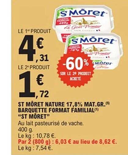 ST MÖRET NATURE 17,8% MAT.GR. BARQUETTE FORMAT FAMILIAL