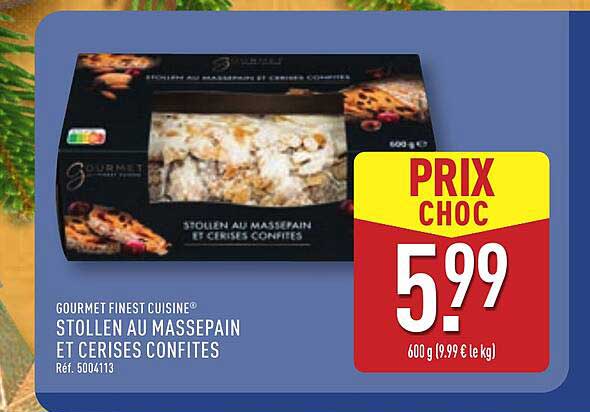 STOLLEN AU MASSEPAIN ET CERISES CONFITES