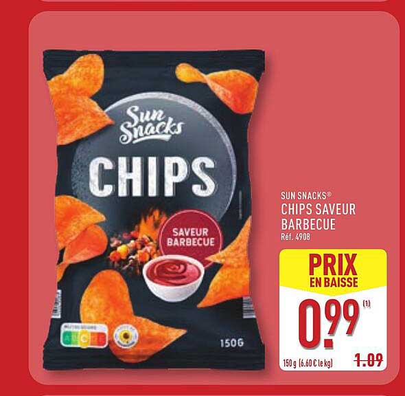 SUN SNACKS® CHIPS SAVEUR BARBEQUE