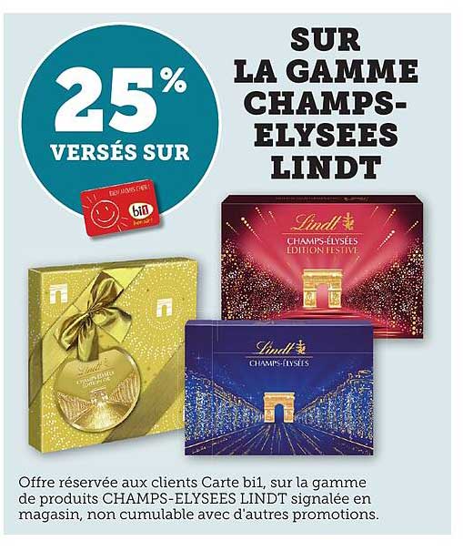 SUR LA GAMME CHAMPS-ELYSEES LINDT
