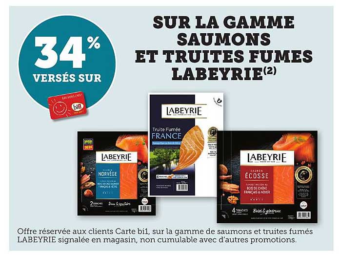 SUR LA GAMME SAUMONS ET TRUITES FUMES LABEYRIE