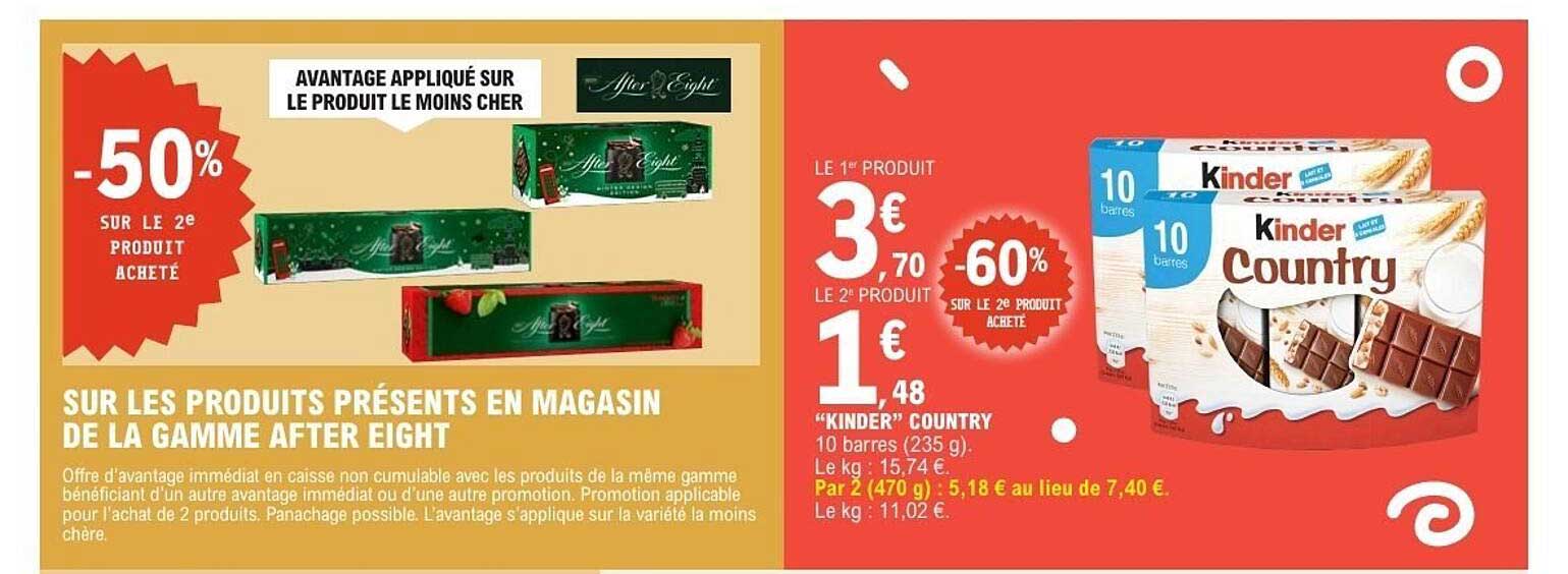 SUR LES PRODUITS PRÉSENTS EN MAGASIN DE LA GAMME AFTER EIGHT