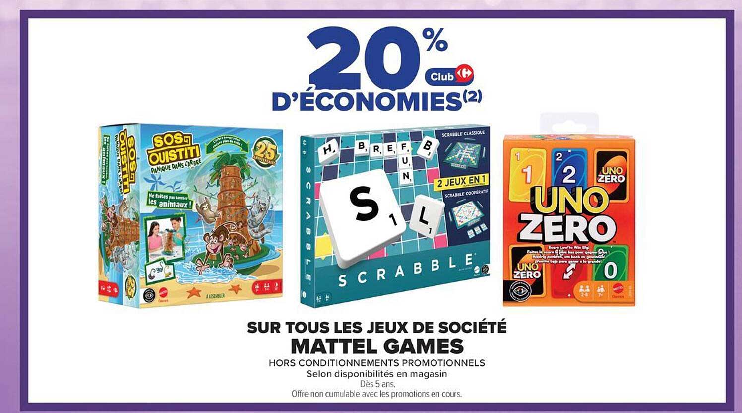 SUR TOUS LES JEUX DE SOCIÉTÉ MATTEL GAMES
