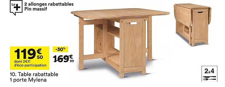 Table rabattable 1 porte MyLena