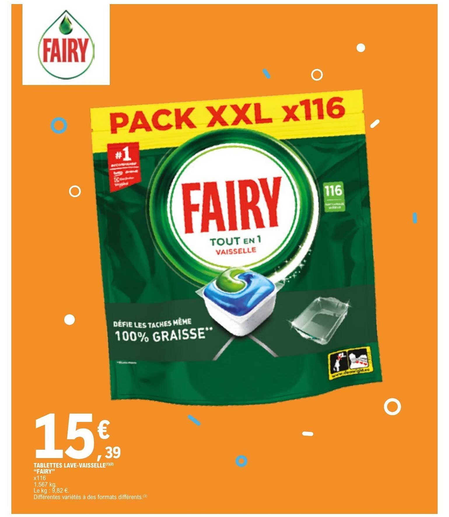 TABLETTES LAVE-VAISSELLE FAIRY PACK XXL x116