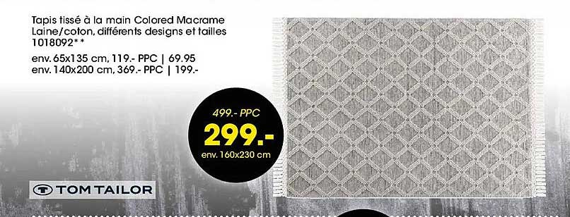 Tapis tissé à la main Colored Macrame