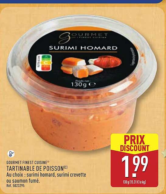 TARTINABLE DE POISSON SURIMI HOMARD
