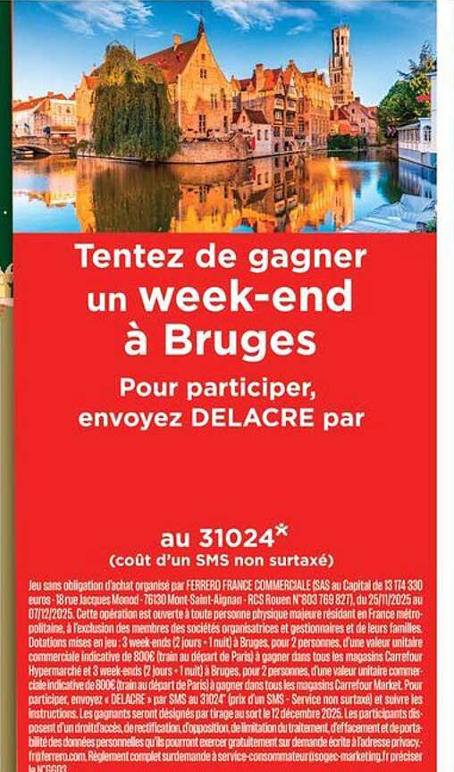 Tentez de gagner un week-end à Bruges