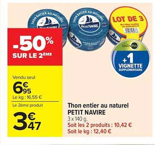 Thon entier au naturel PETIT NAVIRE