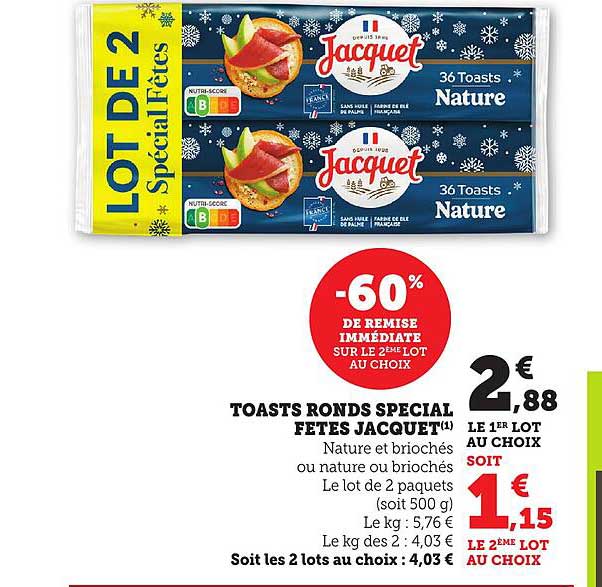 TOASTS RONDS SPECIAL FÊTES JACQUET