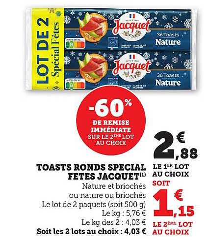 TOASTS RONDS SPECIAL FETES JACQUET