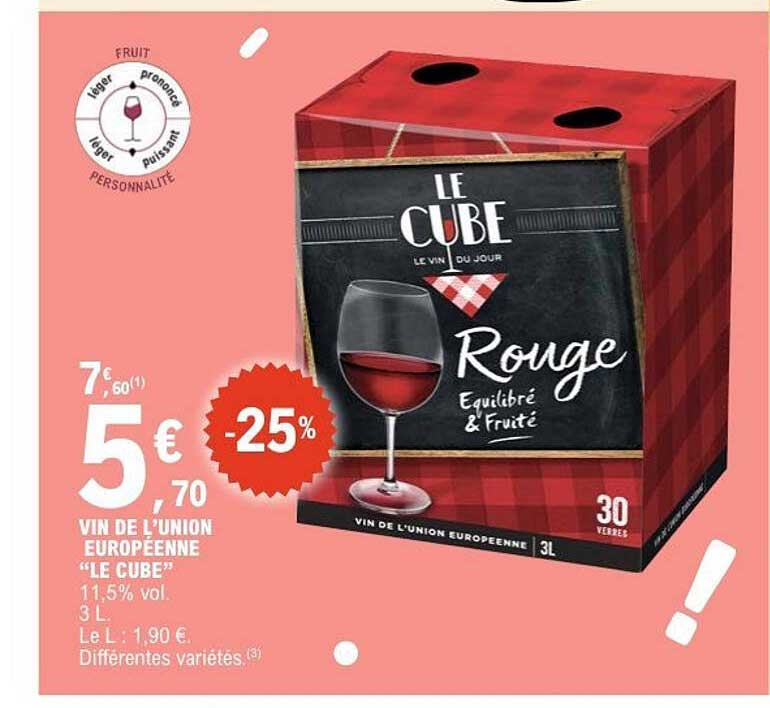VIN DE L’UNION EUROPÉENNE “LE CUBE”