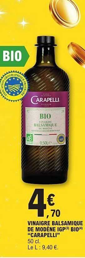 VINAIGRE BALSAMIQUE DE MODÈNE IGP(3) BIO(4) "CARAPELLI"