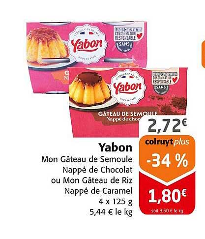 Yabon Mon Gâteau de Semoule Nappé de Chocolat ou Mon Gâteau de Riz Nappé de Caramel