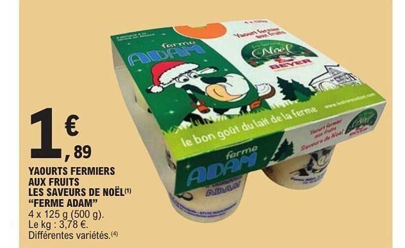 YAOURTS FERMIERS AUX FRUITS LES SAVEURS DE NOËL "FERME ADAM"