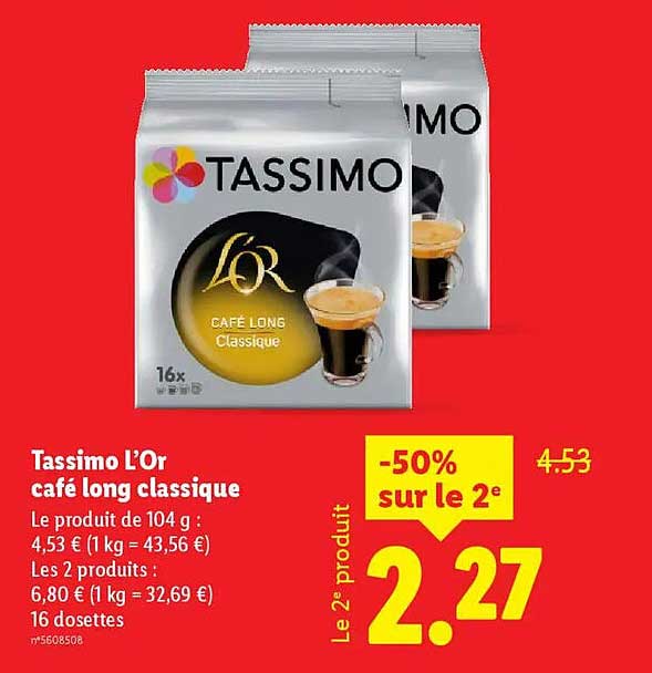 Tassimo L’Or café long classique