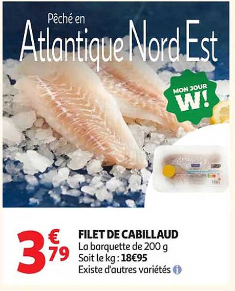 Promo Filet De Cabillaud chez Auchan Supermarché - 123Catalogue.fr