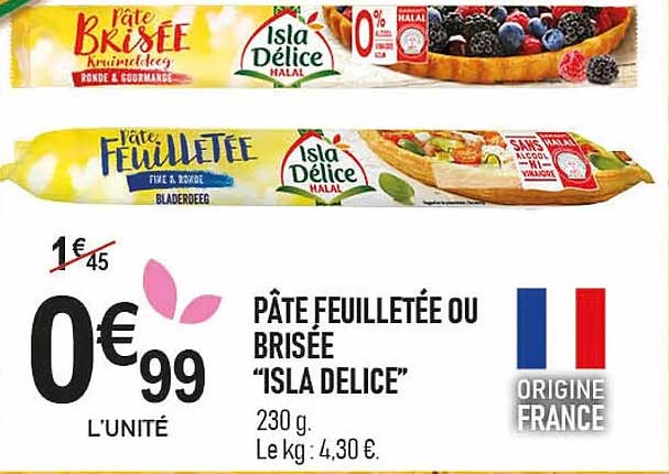 PÂTE FEUILLETÉE OU BRISÉE "ISLA DELICE"
