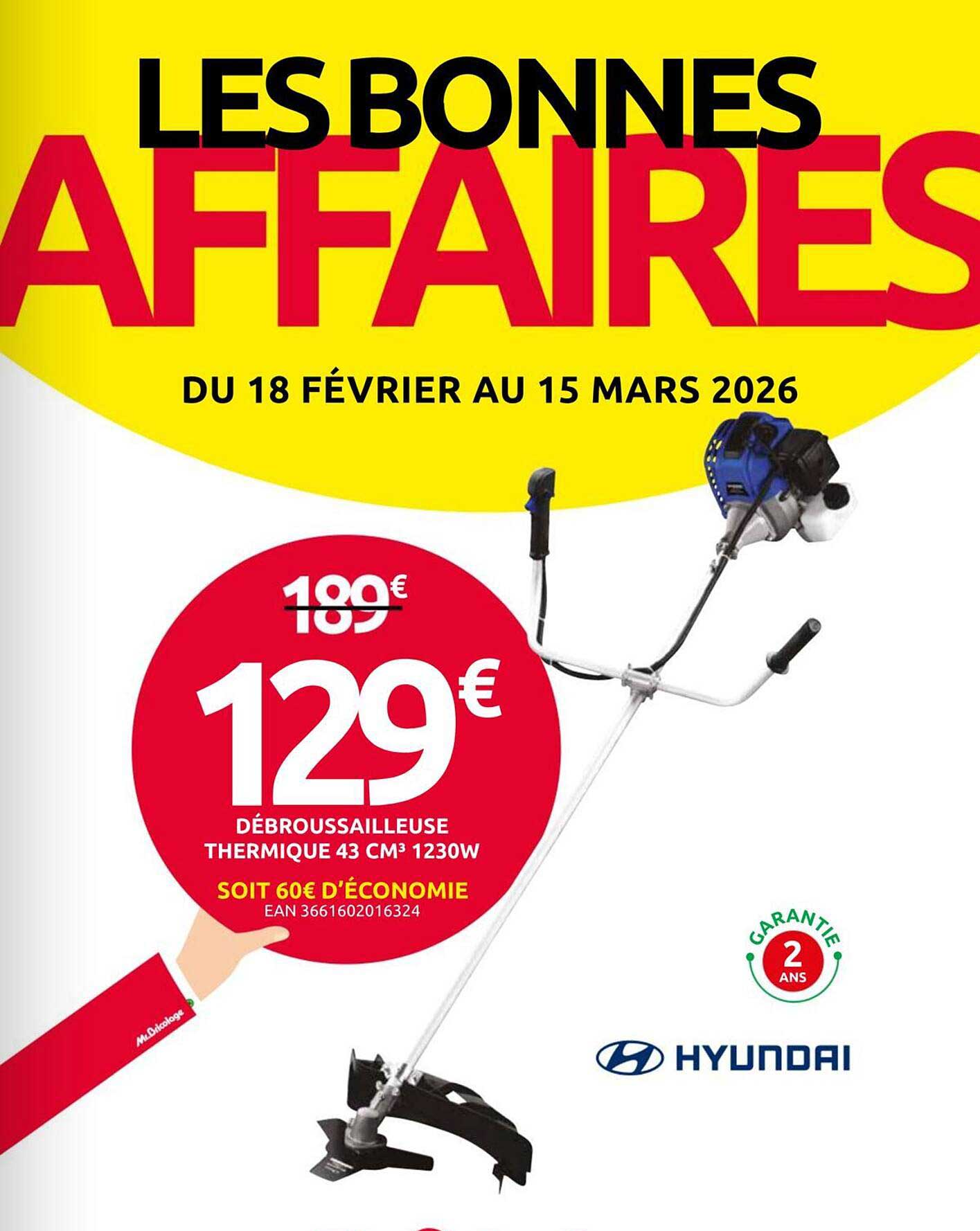 Promo Débroussailleuse Thermique 43 Cm³ 1230W chez Mr Bricolage — free download