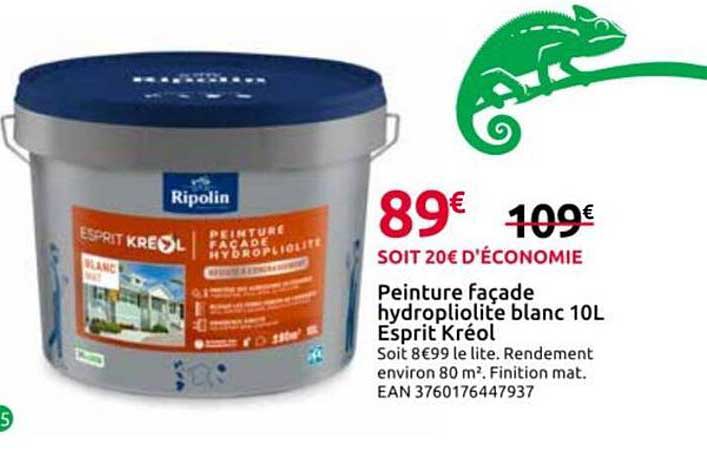 Peinture façade hydropilishiote blanc 10L Esprit Kérol
