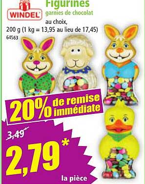 Figurines garnies de chocolat