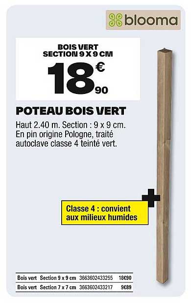 POTEAU BOIS VERT