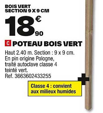 POTEAU BOIS VERT