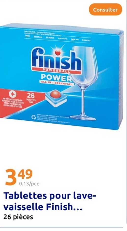 Tablettes pour lave-vaisselle Finish 26 pièces