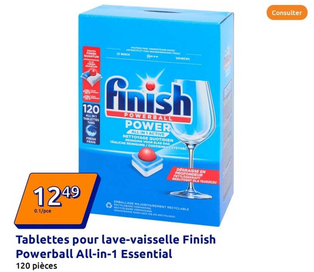 Tablettes pour lave-vaisselle Finish Powerball All-in-1 Essential