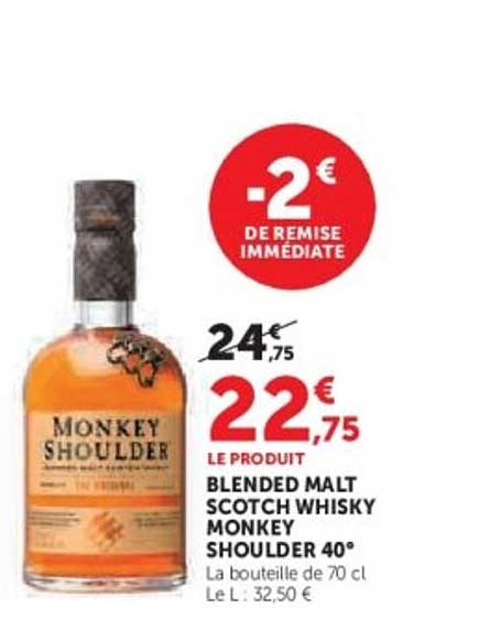 BLENDED MALT SCOTCH WHISKY MONKEY SHOULDER 40°