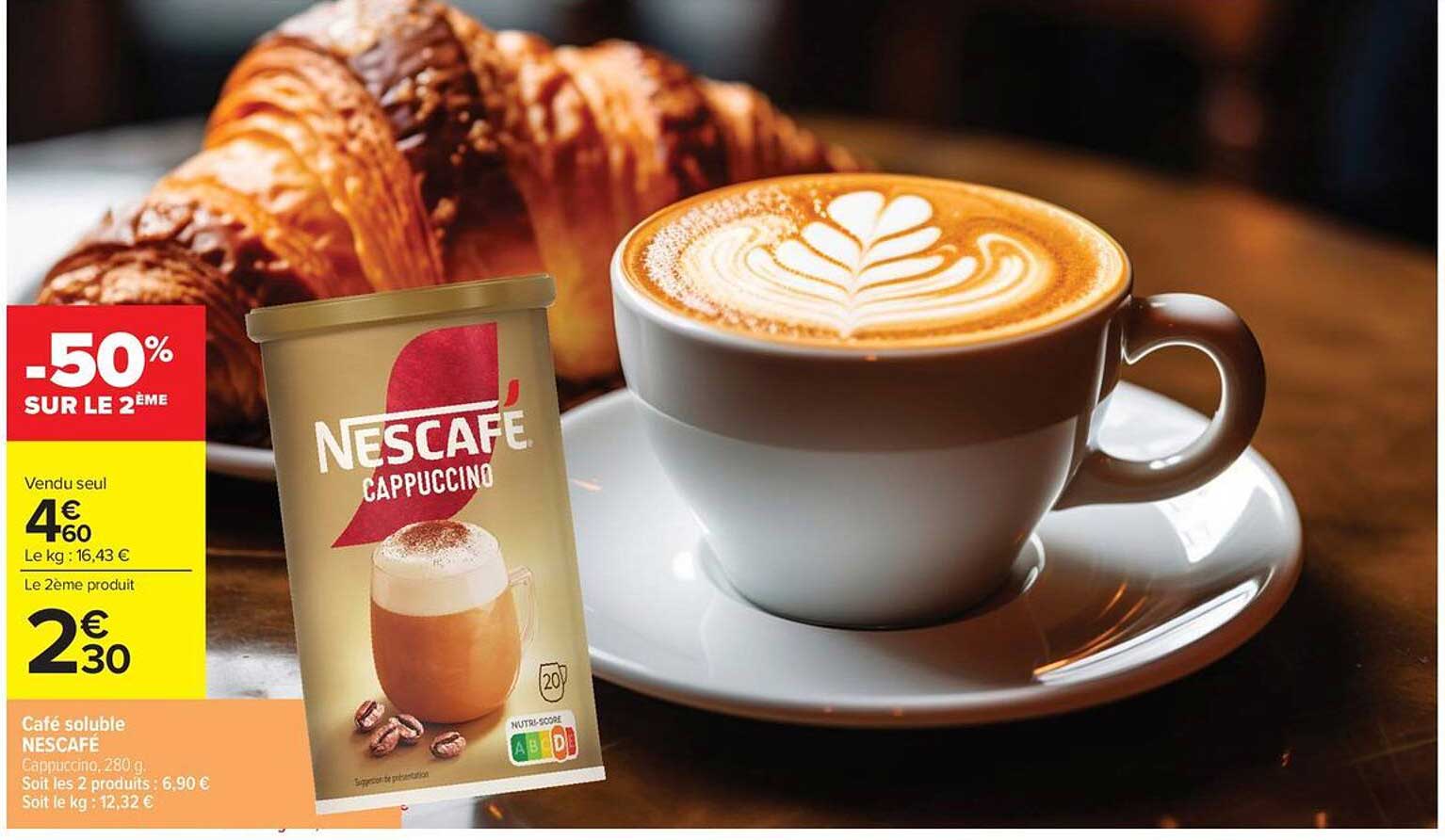 Café soluble NESCAFÉ Cappuccino, 280 g.