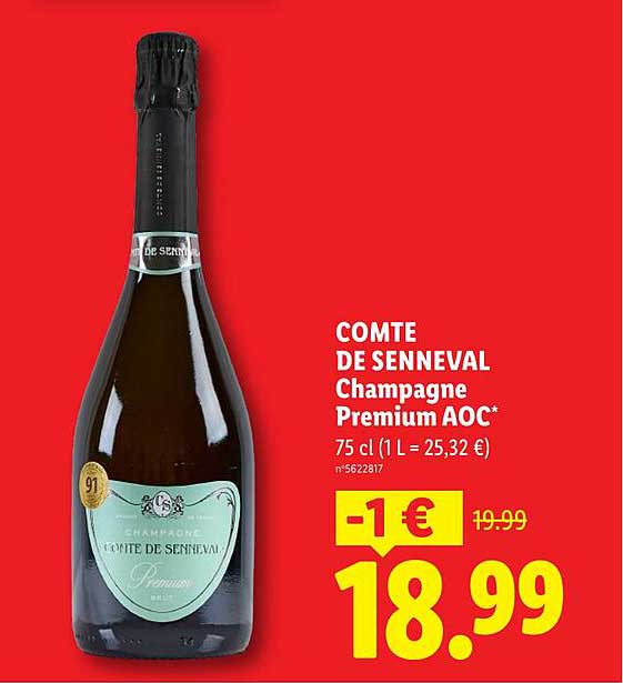 Promo Comte De Senneval Champagne Premium Aoc* chez Lidl - 123Catalogue.fr