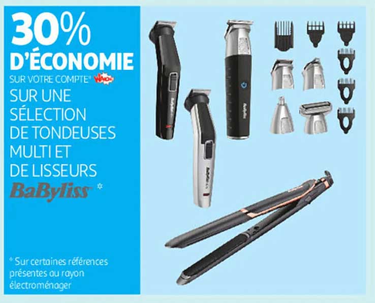 30% D'ÉCONOMIE SUR UNE SÉLECTION DE TONDEUSES MULTI ET DE LISSEURS