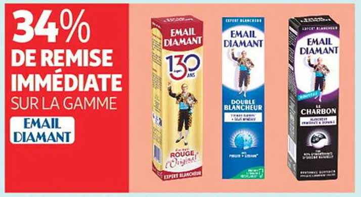 34% DE REMISE IMMÉDIATE SUR LA GAMME EMAIL DIAMANT