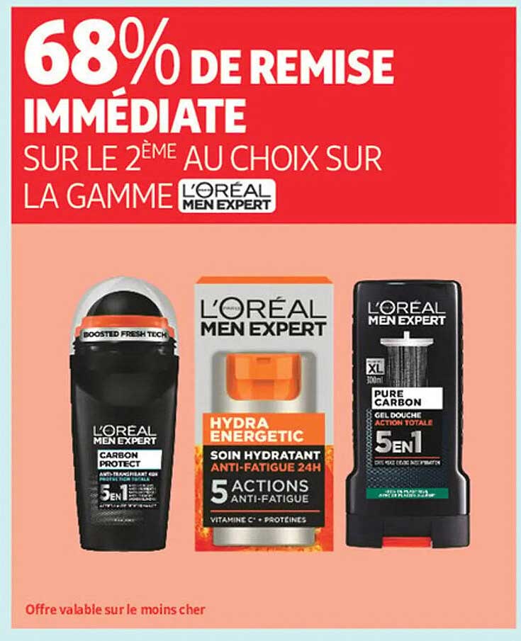 68% DE REMISE IMMEDIATE SUR LE 2ÈME AU CHOIX SUR LA GAMME L'ORÉAL MEN EXPERT