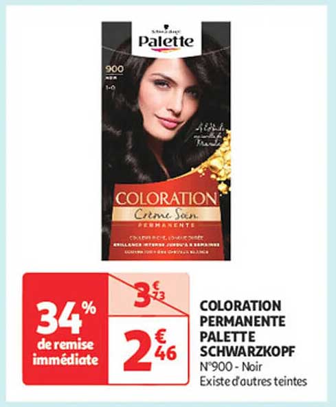 COLORATION PERMANENTE PALETTE SCHWARZKOPF N°900 - Noir