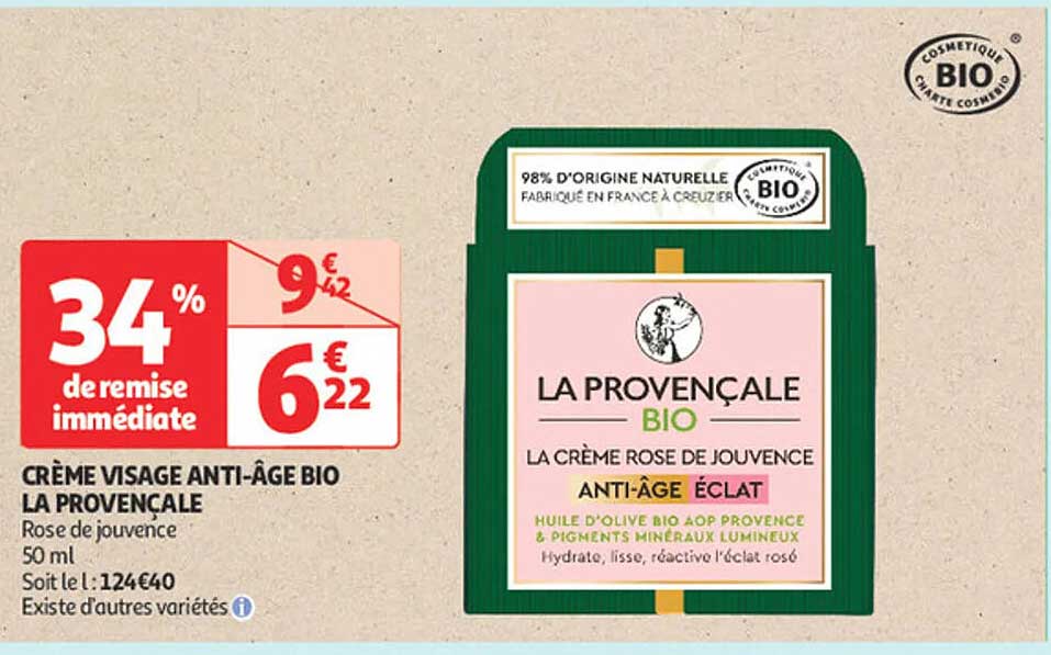 CRÈME VISAGE ANTI-ÂGE BIO LA PROVENÇALE
