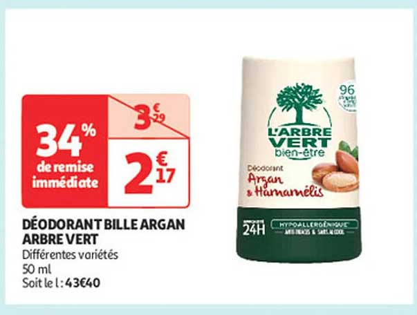 DÉODORANT BILLE ARGAN ARBRE VERT