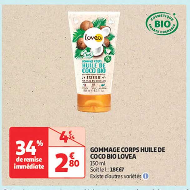 GOMMAGE CORPS HUILE DE COCO BIO LOVEA