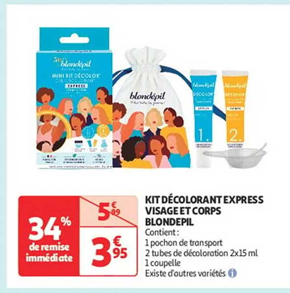KIT DÉCOLORANT EXPRESS VISAGE ET CORPS BLONDEPIL